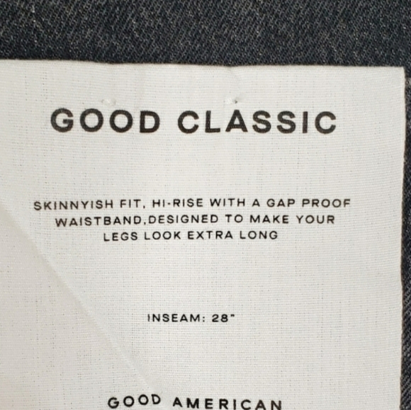 Good American Good Classic Hi Rise Vintage Black Jean - Picture 7 of 8